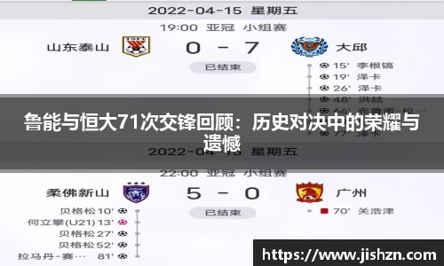 鲁能与恒大71次交锋回顾：历史对决中的荣耀与遗憾